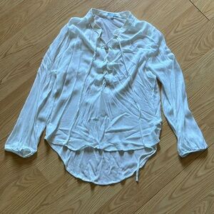Active USA Blue Relaxed Tie Front Blouse
